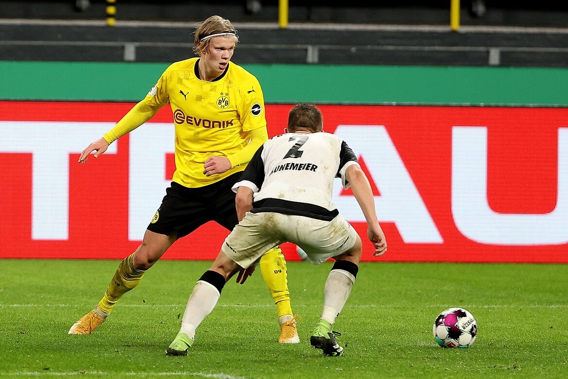 Erling Haaland w meczu z Paderborn