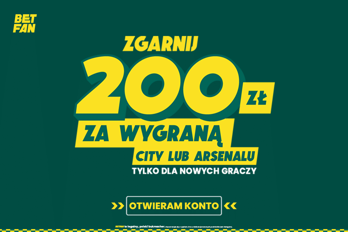 Promocja Betfan na mecz Manchester City – Arsenal