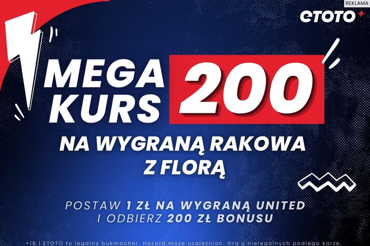 Kurs 200.00 na wygraną Rakowa