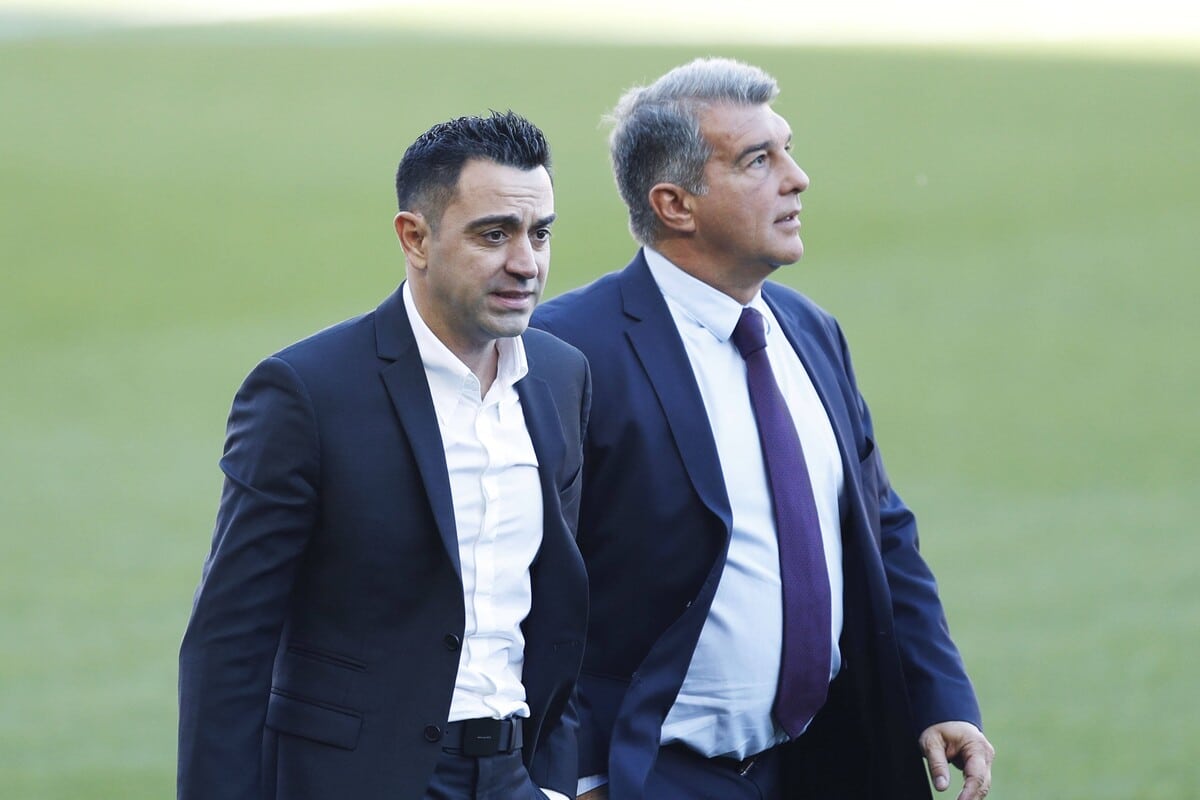 Xavi Herndandez i Joan Laporta