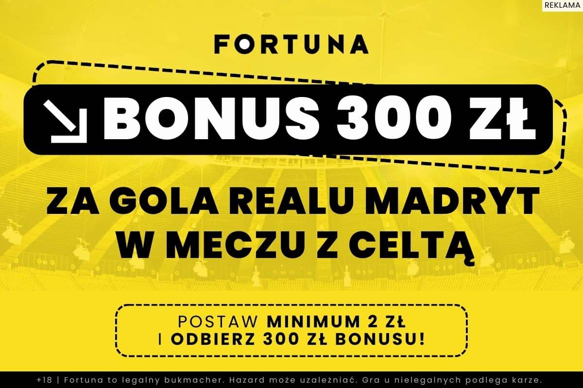 Bonus 300 zł za gola Realu Madryt