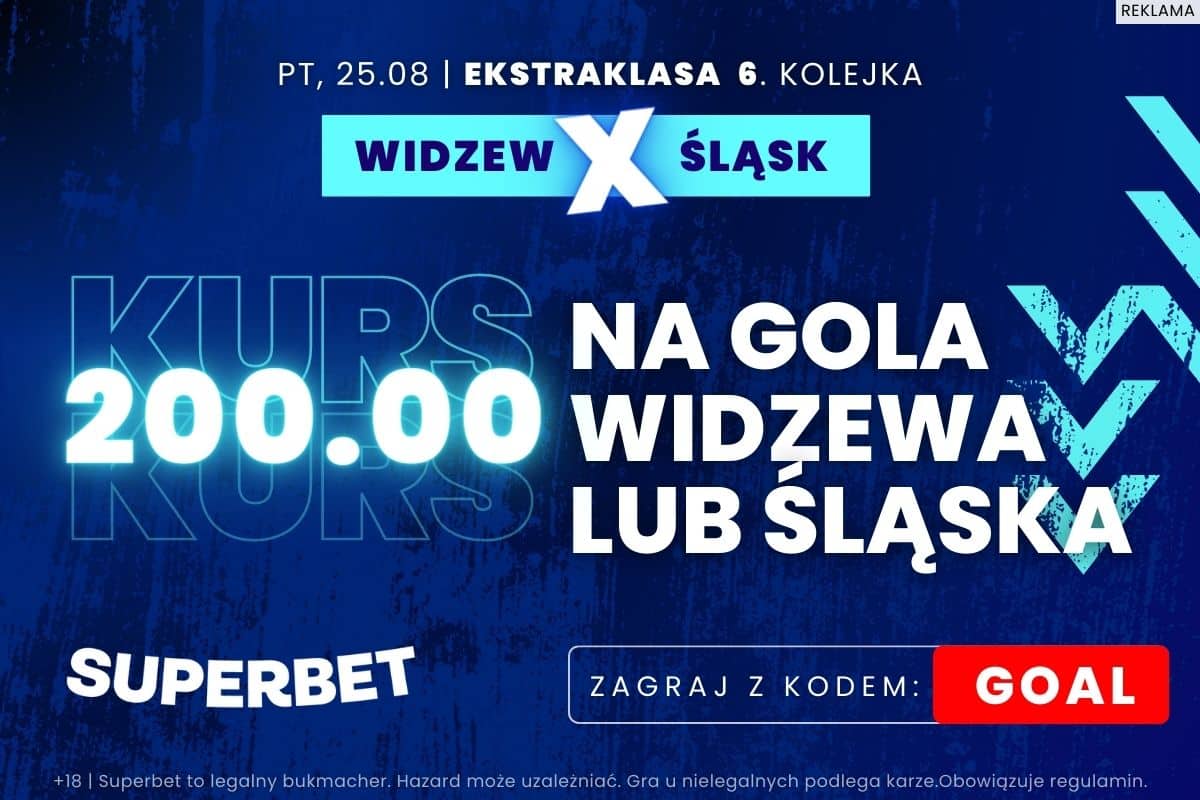 Kurs 200.00 na gola Widzewa lub Śląska