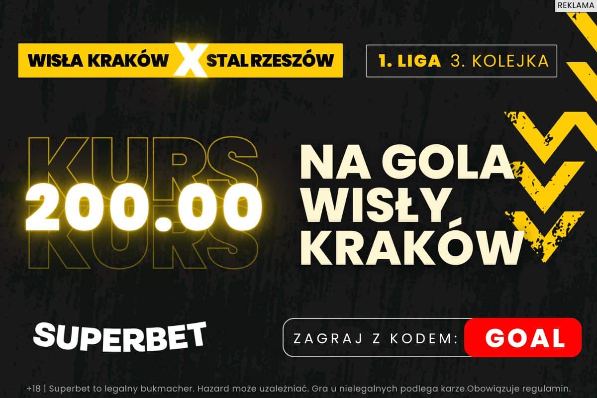 Kurs 200.00 na gola Wisły