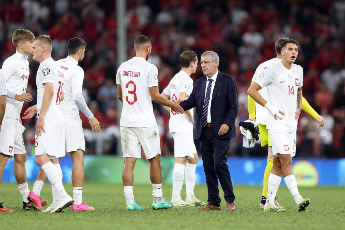 Fernando Santos i piłkarze reprezentacji Polski