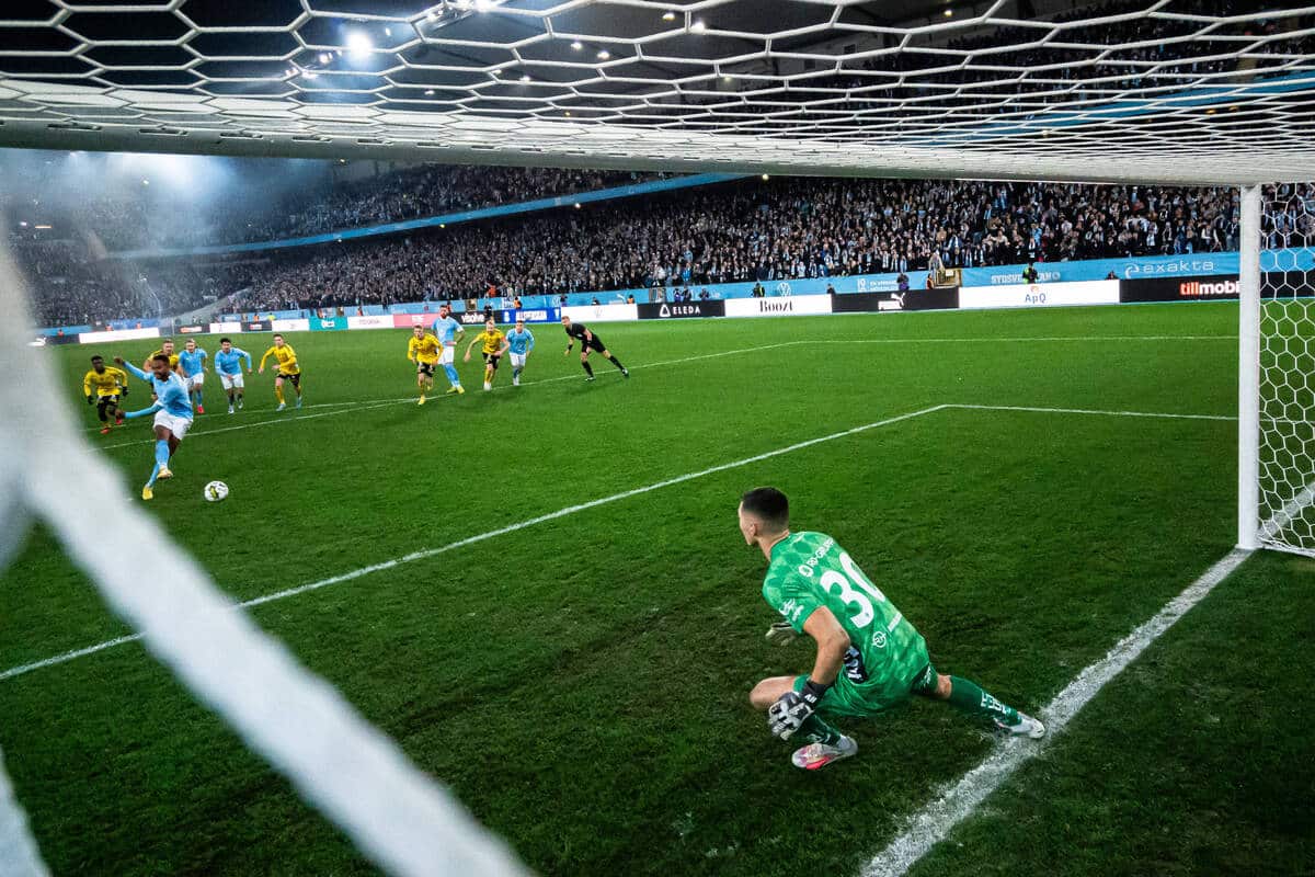 Rzut karny w meczu Malmo - Elfsborg