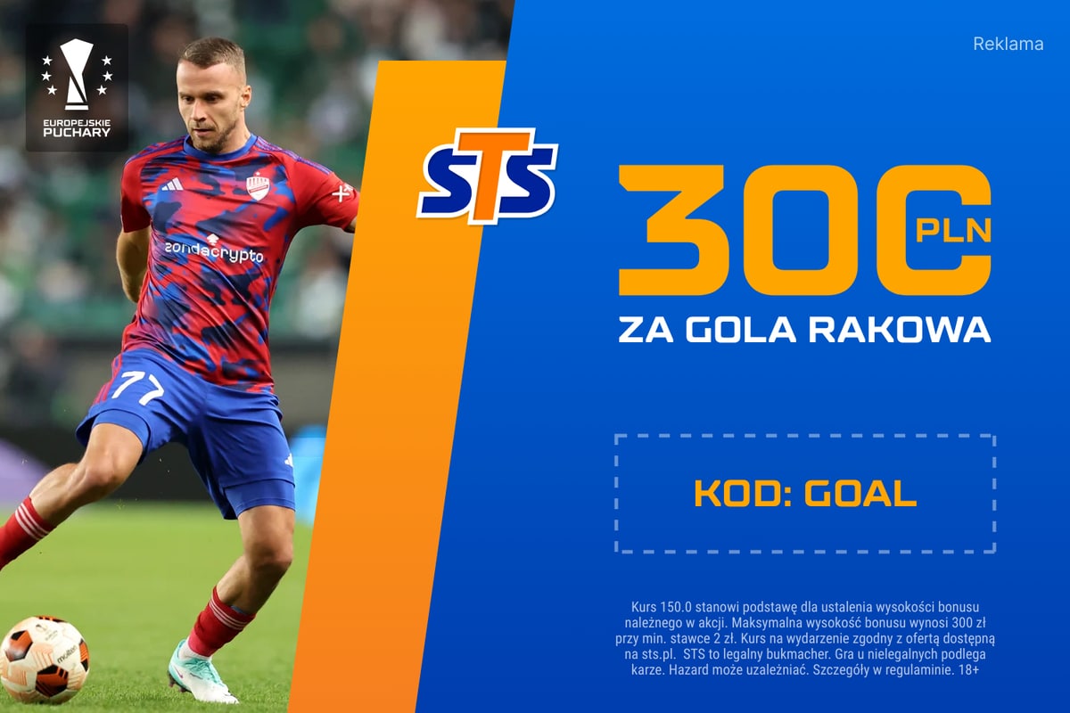 Bonus 300 zł za gola Rakowa lub Legii w europejskich pucharach