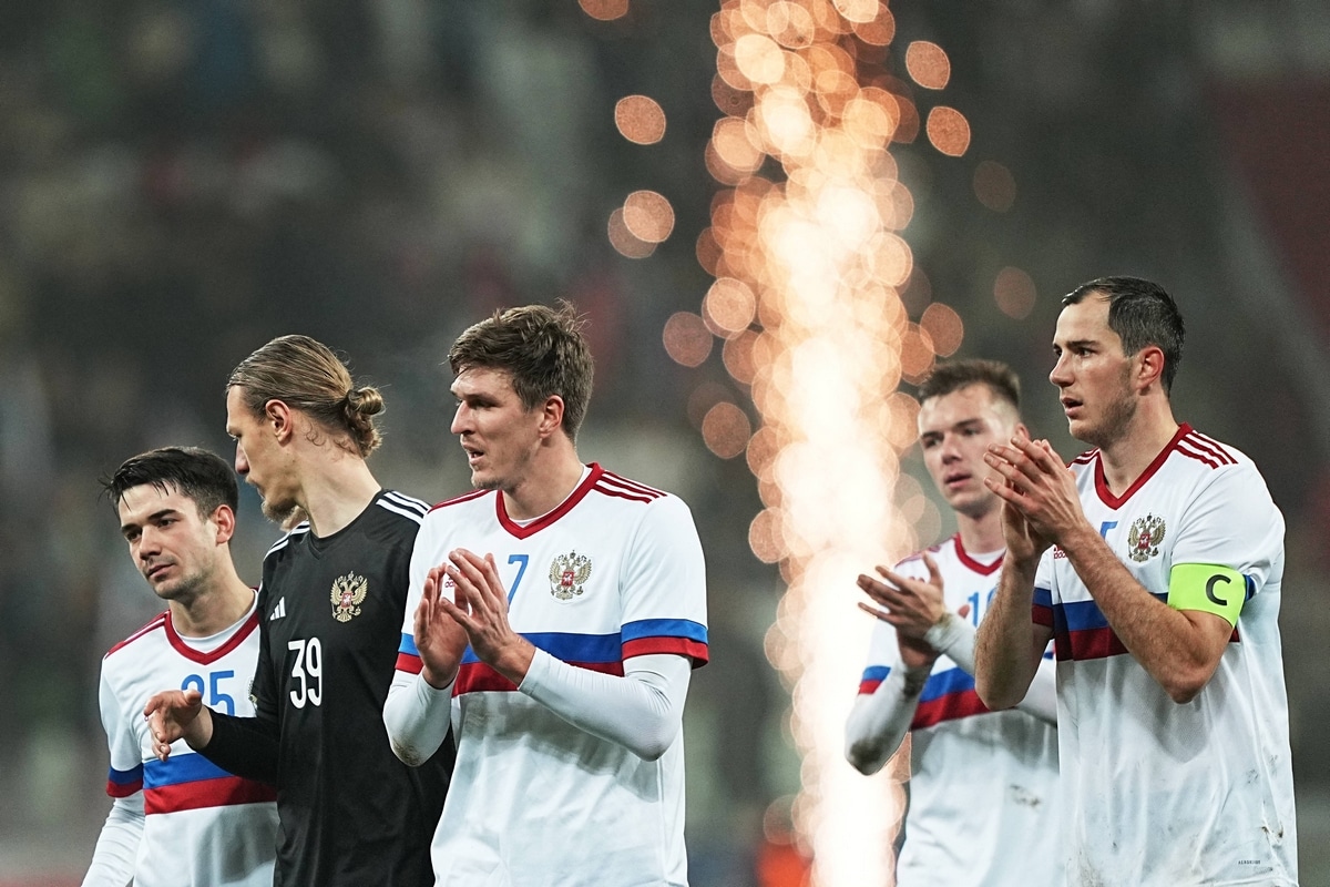 Reprezentanci Rosji podczas sparingu z Kubą