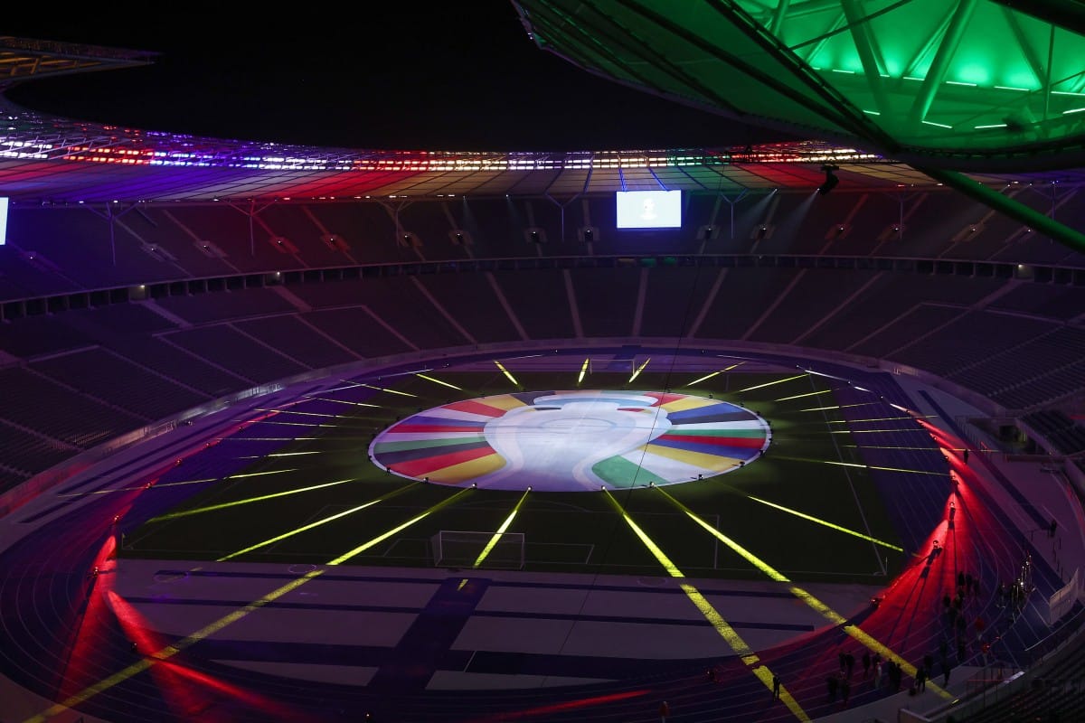 Logo Euro 2024 na Stadionie Olimpijskim w Berline