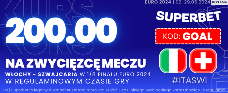 Promocja Superbet na mecz Szwajcaria - Włochy