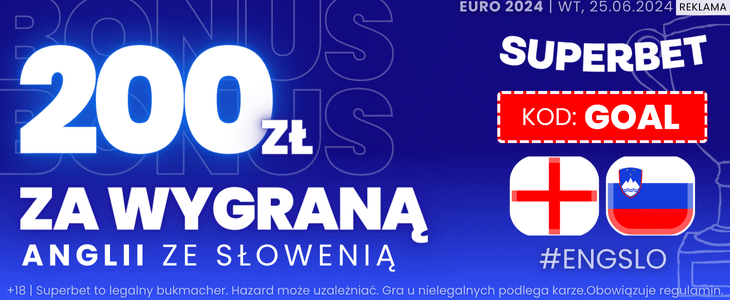 Superbet. Promocja na mecz Anglia - Słowenia