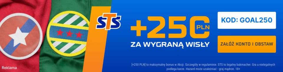 Bonus 250 zł za zwycięstwo Wisły Kraków z Rapidem Wiedeń