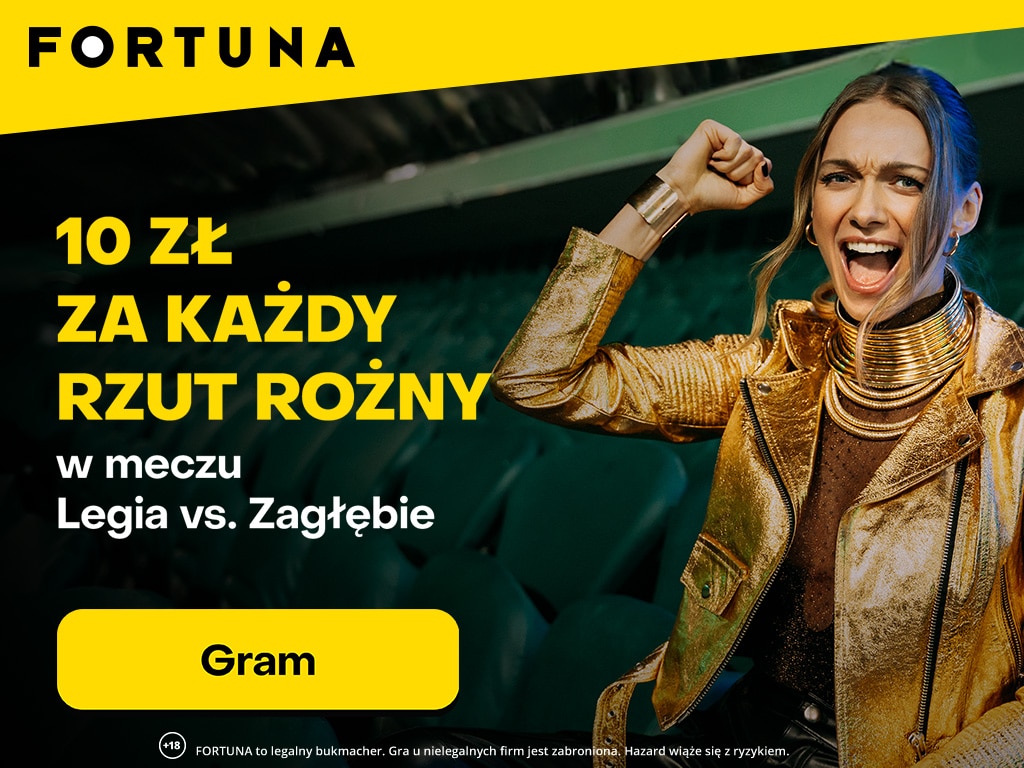 Legia Warszawa – Zagłębie Lubin: 10 zł za każdy rzut rożny!