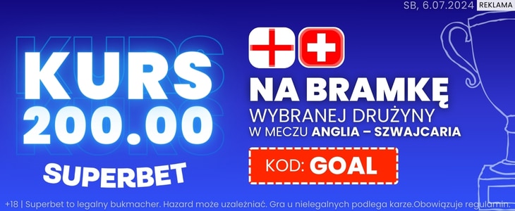 Superbet - promocja na Anglia - Szwajcaria