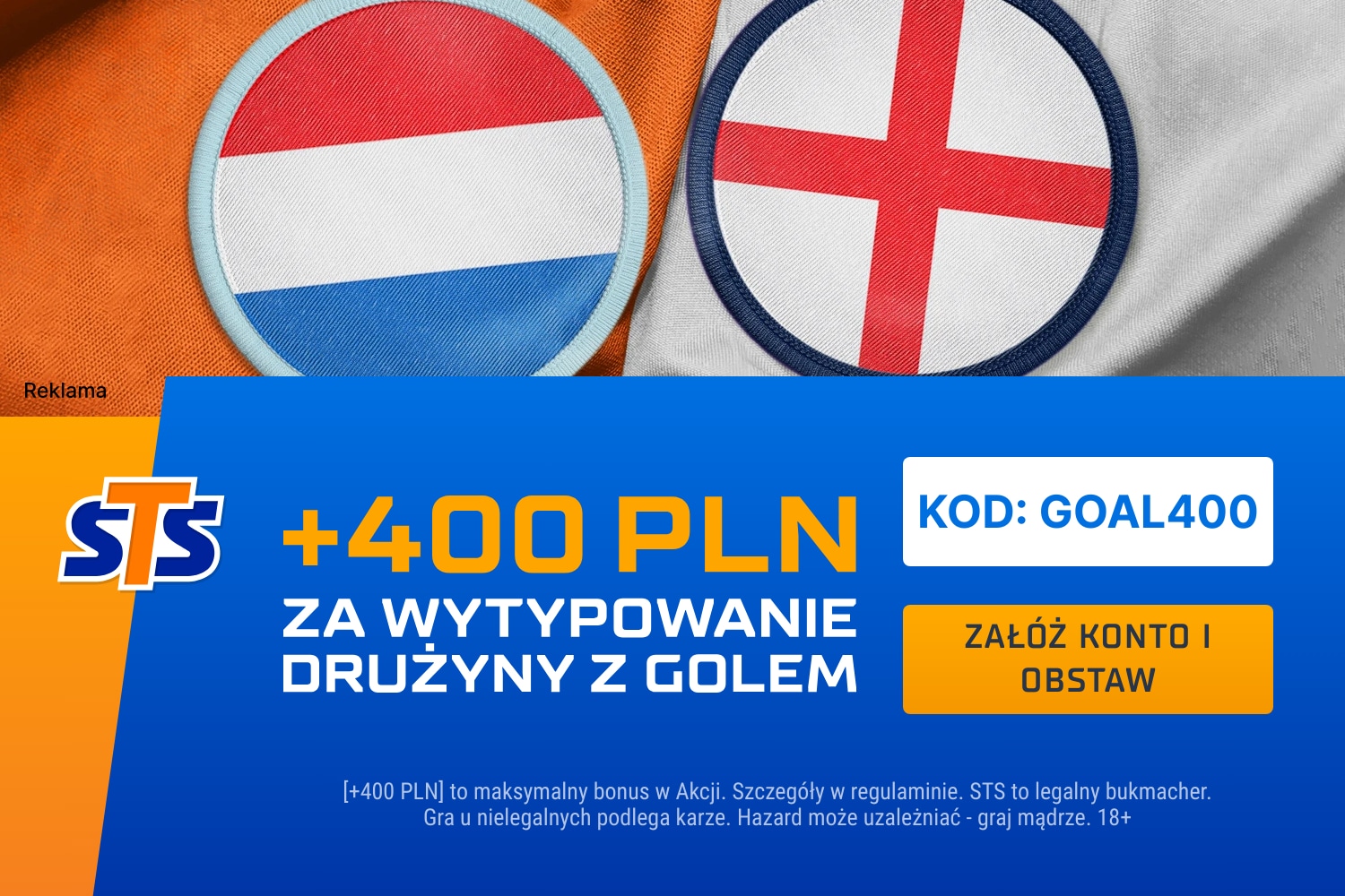 Promocja w STS na mecz Holandia - Anglia