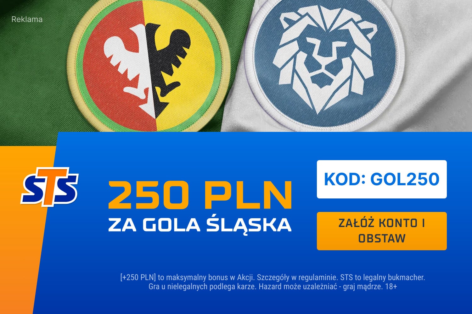 bonus 250 złotych za gola wisły kraków lub śląska wrocław