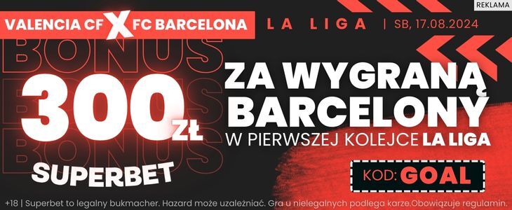 Promocja w Superbet na spotkanie Valencia - FC Barcelona