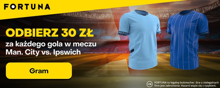 Promocja w Fortunie na mecz Man. City - Ipswich