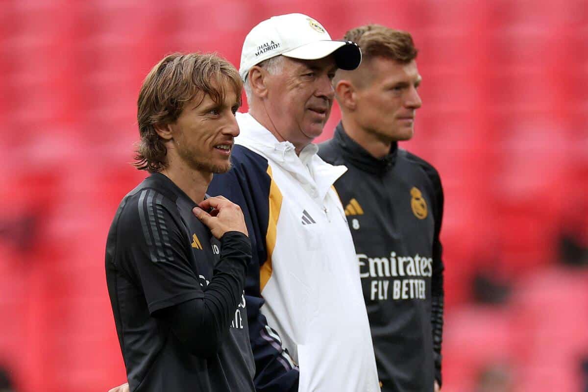 Modrić, Ancelotti i Kroos