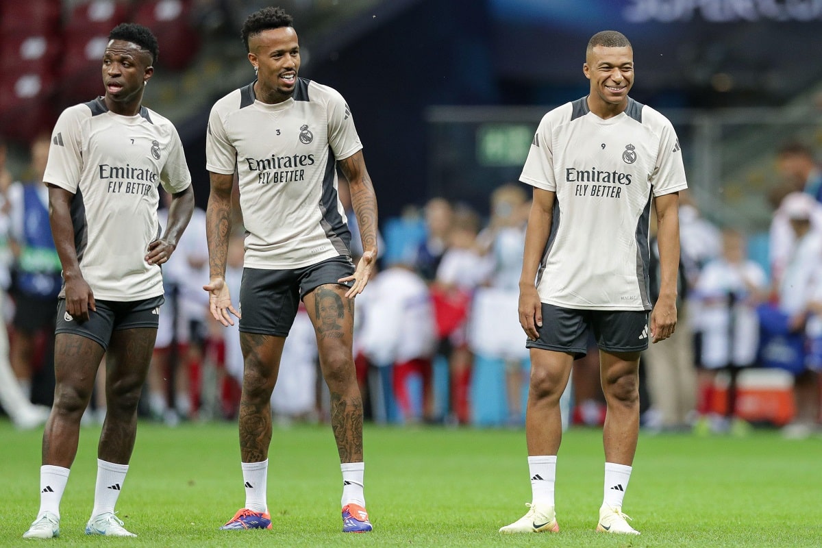 Vinicius Junior, Eder Militao, Kylian Mbappe (Real Madryt)