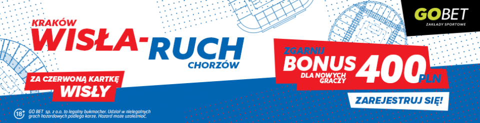 Promocja w GO+bet na mecz Wisła Kraków - Ruch Chorzów