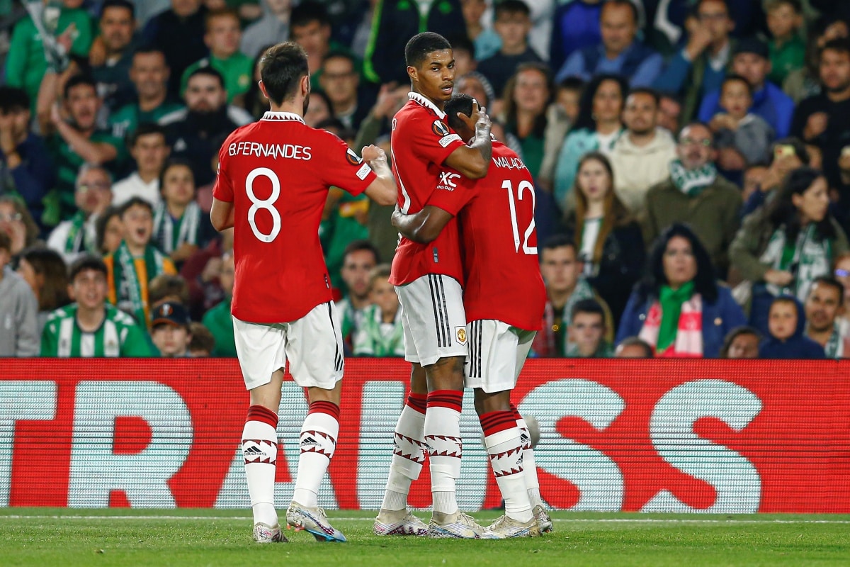 Bruno Fernandes, Marcus Rashford i Tyrell Malacia