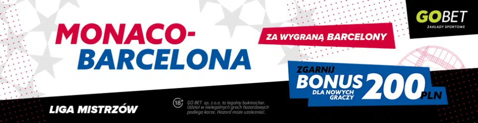 Promocja GObet na spotkanie Monaco - Barcelona