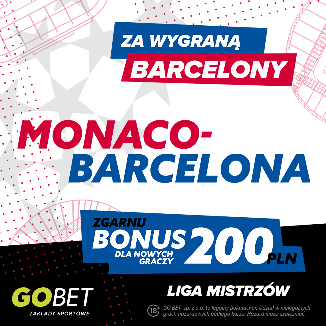 Promocja na wygraną Barcelony z Monaco w GObet