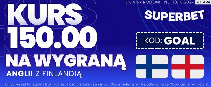 Promocja w Superbet na spotkanie Finlandia - Anglia