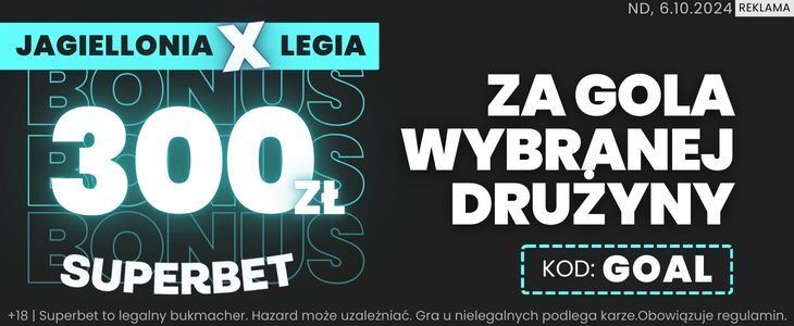 Promocja w Superbet na mecz Jagiellonia - Legia