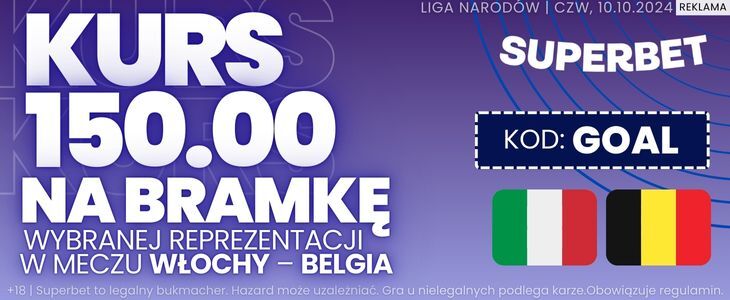 Promocja w Superbet na pojedynek Włochy - Belgia