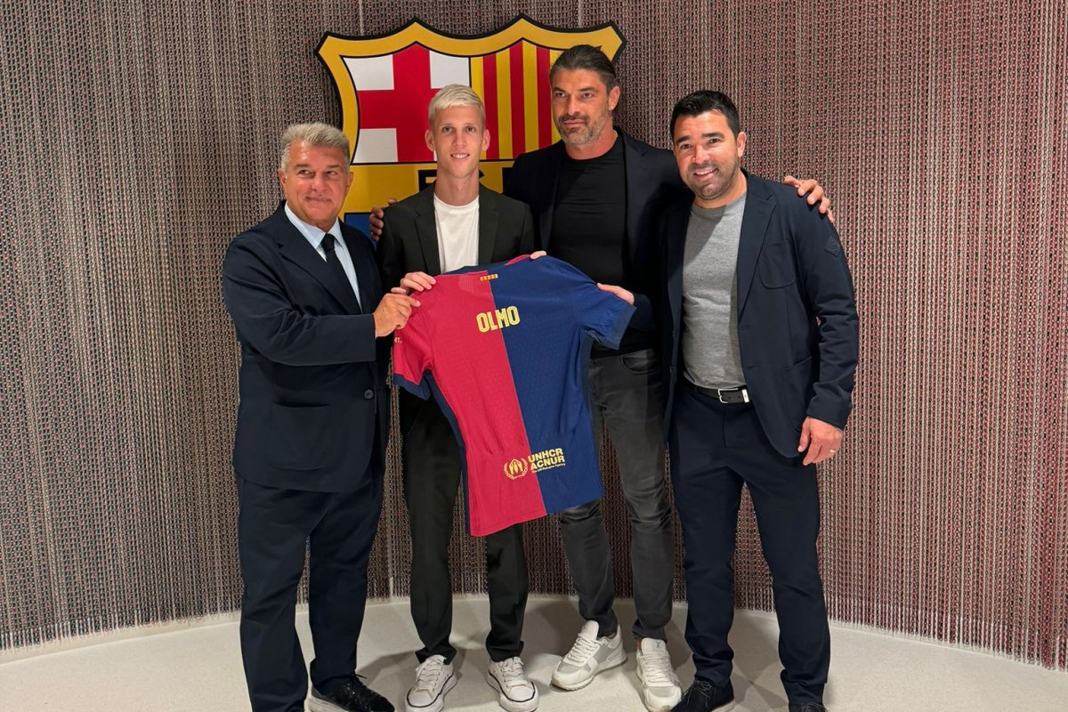 Joan Laporta, Dani Olmo, Andy Bara i Deco