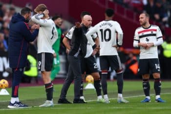 Erik ten Hag i piłkarze Manchesteru United