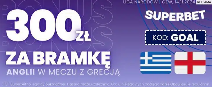 Promocja w Superbet na spotkanie Grecja - Anglia