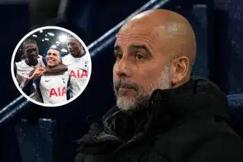 Pep Guardiola oraz piłkarze Tottenhamu