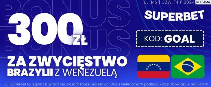 Promocja w Superbet na pojedynek Wenezuela - Brazylia