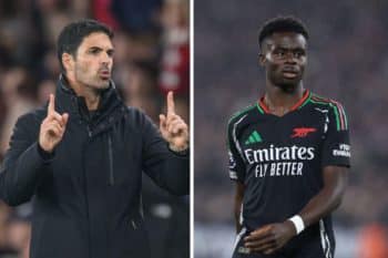 Mikel Arteta oraz Bukayo Saka