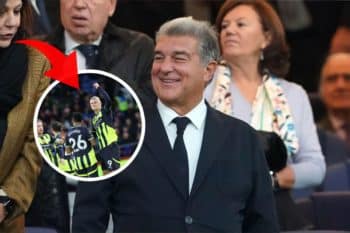 Joan Laporta i piłkarze Manchesteru City