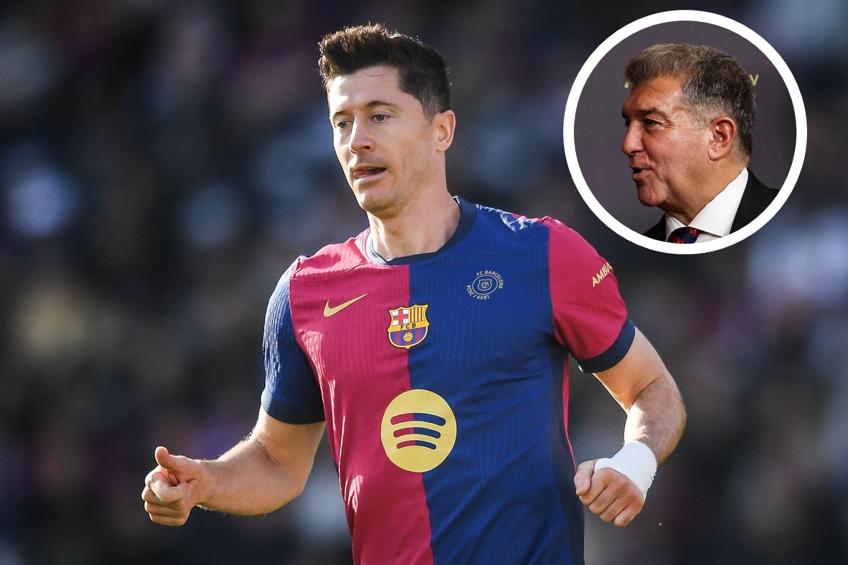 Robert Lewandowski i Joan Laporta