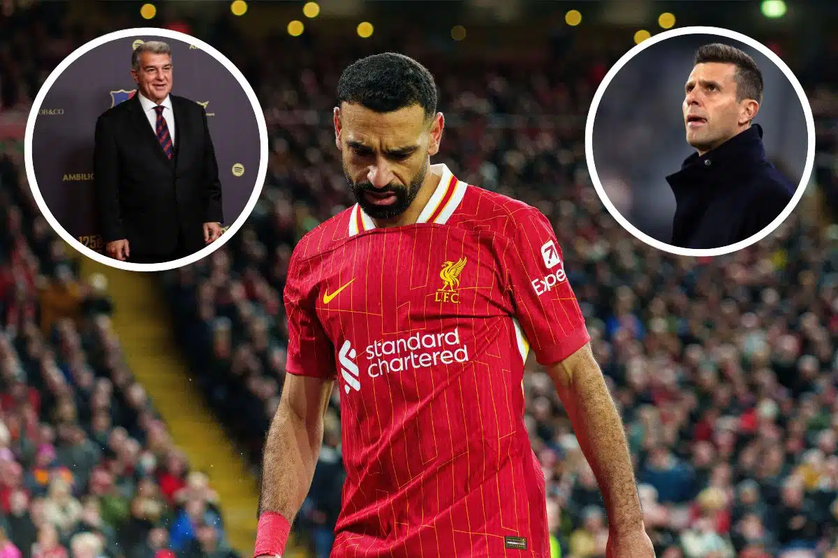 Mohamed Salah, Joan Laporta i Thiago Motta