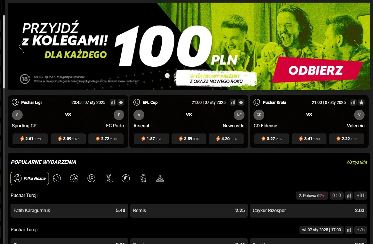 Go+Bet oferta zakładów