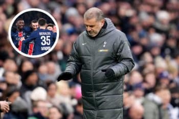 Ange Postecoglou i piłkarze PSG