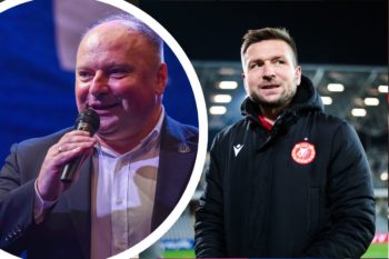 Seweryn Siemianowski (prezes Ruchu Chorzów) i Daniel Myśliwiec (trener Widzewa Łódź)