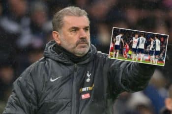 Ange Postecoglou i piłkarze Tottenhamu Hotspur