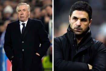 Carlo Ancelotti oraz Mikel Arteta