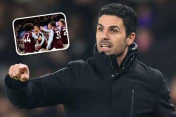 Piłkarze Aston Villi oraz Mikel Arteta