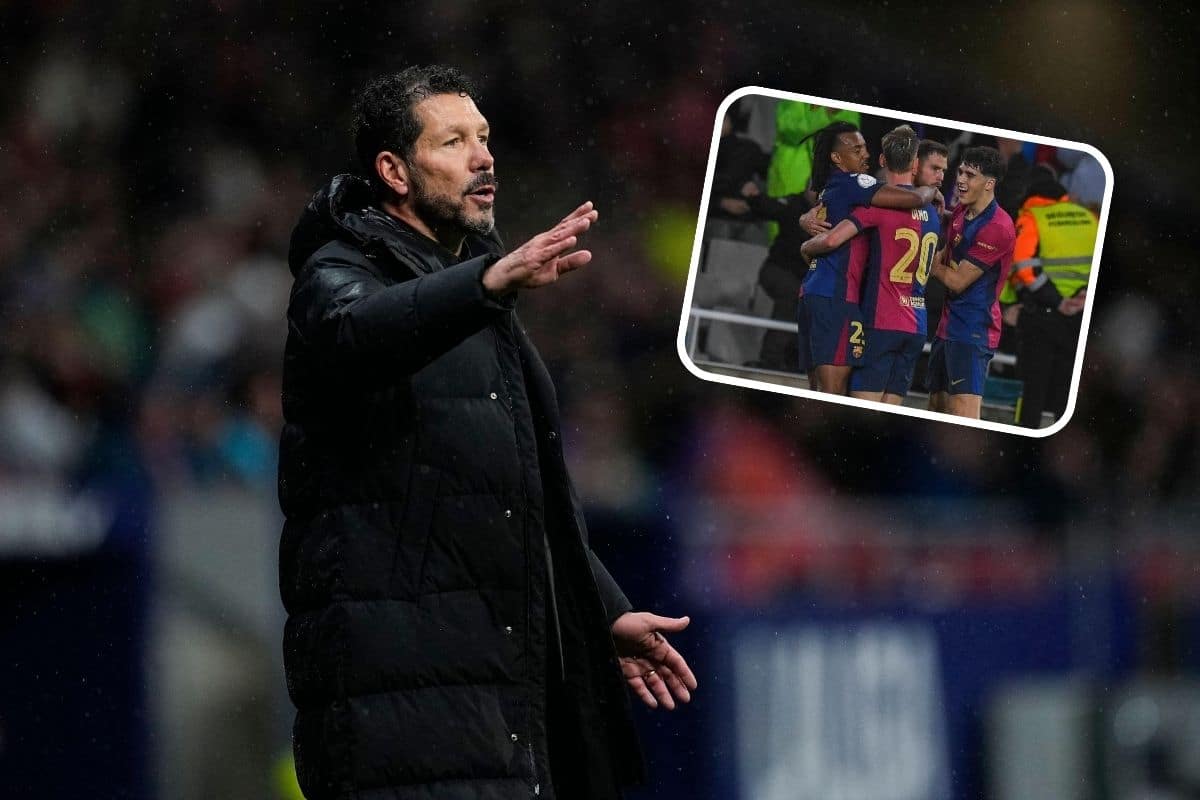 Diego Simeone oraz piłkarze Barcelony